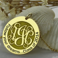 Follow Your Dreams disc monogram necklace product view