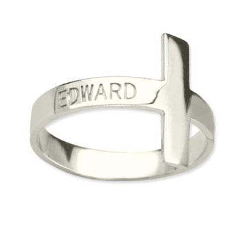 Engraved Name Cross Rings Sterling Silver Engraved Name Cross Rings Sterling Silver