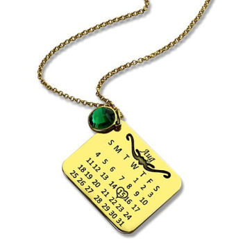 Birth Day Gifts - Birthday Calendar Necklace 18ct Gold Plated Birth Day Gifts - Birthday Calendar Necklace 18ct Gold Plated