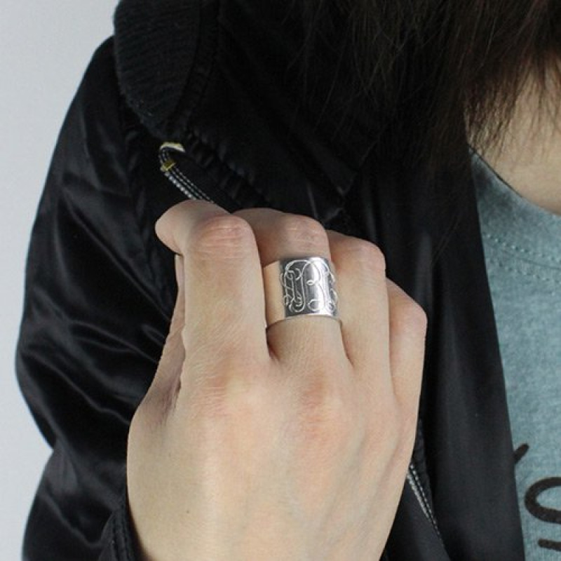 Personalised Monogram Cuff Ring Personalised monogram cuff ring product image