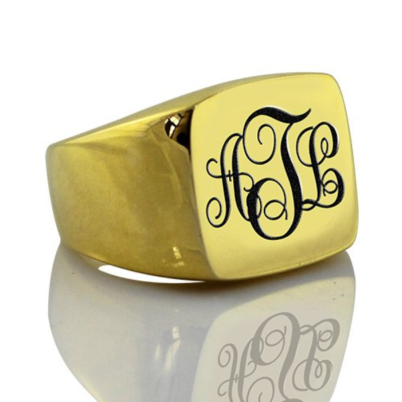 Custom Monogram Signet Ring View Custom monogram signet ring product view