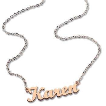 18ct Rose Gold Plated Karen Style Name Necklace 18ct Rose Gold Plated Karen Style Name Necklace