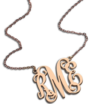 Custom 18ct Rose Gold Plated Monogram Initial Necklace Custom 18ct Rose Gold Plated Monogram Initial Necklace
