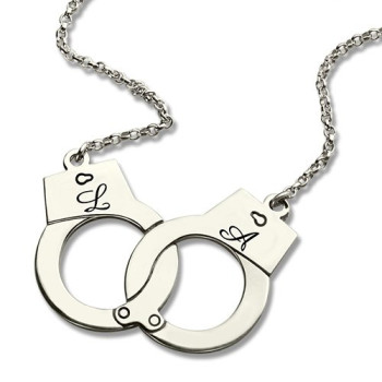Handcuff Necklace For Couple Sterling Silver Handcuff Necklace For Couple Sterling Silver