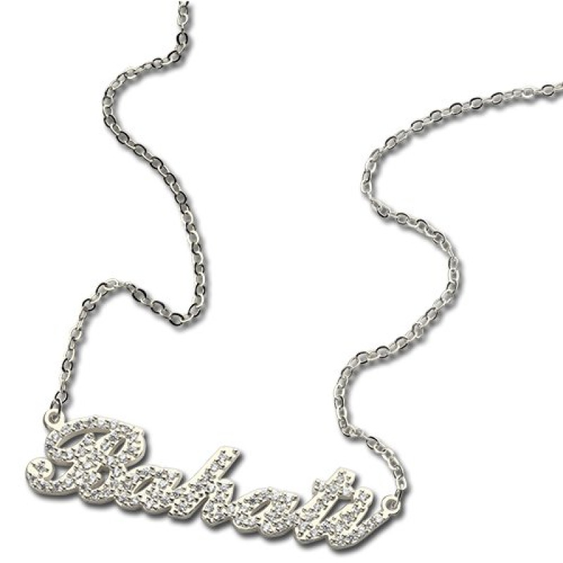 Carrie Name Necklace Detail Personalised Carrie name necklace with birthstone detailing