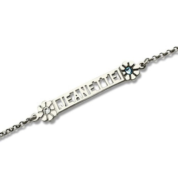 Personalised ID Birthstone Name Bracelet For Teens Personalised ID Birthstone Name Bracelet For Teens