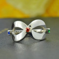 Engraved infinity birthstone ring product view