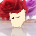 Rose Gold Ohio Name Necklace Rose gold Ohio state map heart name necklace