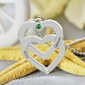 Personalised Double Heart Necklace Personalised double heart engraved name necklace product view