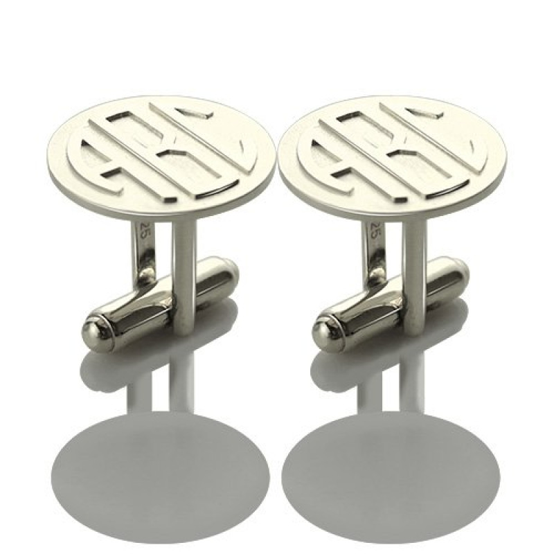 Personalised Men's Block Monogram Cufflinks – Gallery View Personalised men's block monogram cufflinks, gallery view