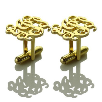 Monogrammed Cuff links Cut Out Initials 18ct Gold Plated Monogrammed Cuff links Cut Out Initials 18ct Gold Plated