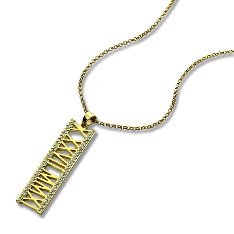 Personalised Roman Numeral Necklace Personalised Roman numeral necklace product image