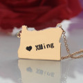 Custom State Map Name Necklace Custom state map name necklace product view