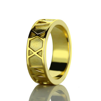 18ct Gold Plated Roman Numeral Date Rings 18ct Gold Plated Roman Numeral Date Rings