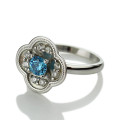 Personalised birthstone blossoming love name ring