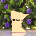 Minnesota Heart Name Necklace Custom Minnesota state-shaped heart name necklace
