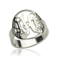 Cut-Out Monogram Initial Ring Cut-out monogram initial ring product view