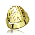 Personalised Block Circle Monogram Ring Personalised block circle monogram ring product image