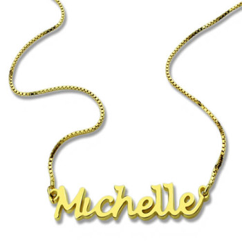HandWriting Name Necklace 18ct Gold Plate