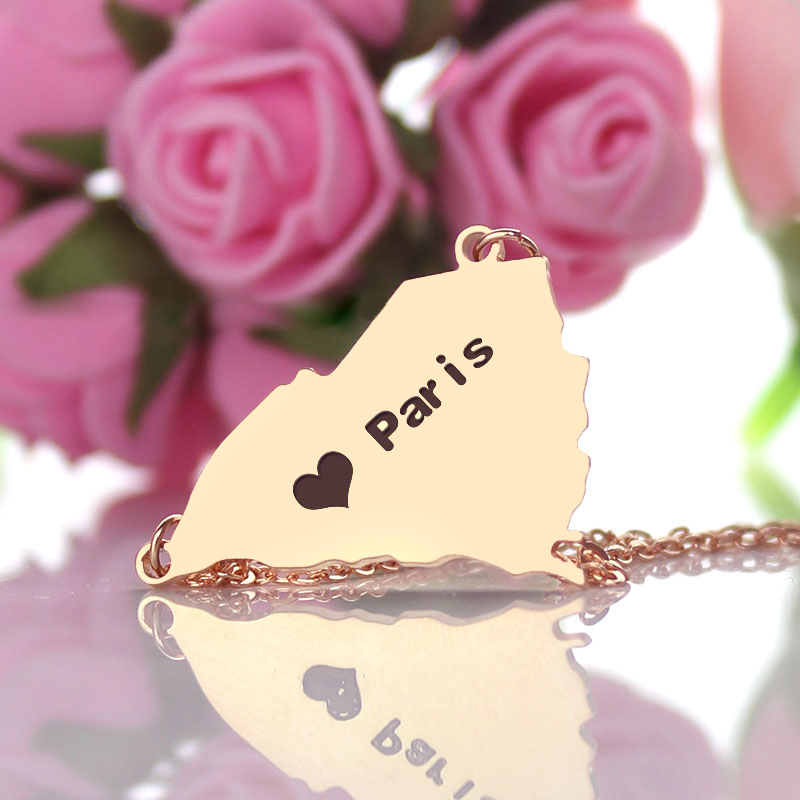 South Carolina Heart Name Necklace Product View South Carolina state-shaped heart name necklace product view