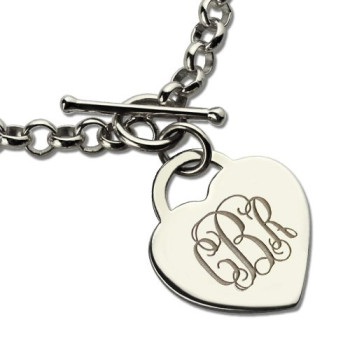 Personalised Monogram Charm Bracelet For Her Silver Personalised Monogram Charm Bracelet For Her Silver