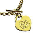 Heart Monogram Initial Charm Bracelet Personalised heart monogram initial charm bracelet view