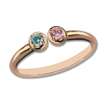 Dual Birthstone Ring 18ct Rose Gold Plated Silver Dual Birthstone Ring 18ct Rose Gold Plated Silver