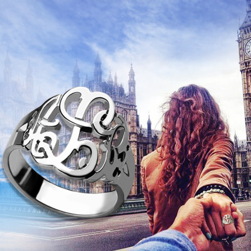 Personalised Hand-Drawn Monogram Ring Personalised hand-drawn monogram ring product image
