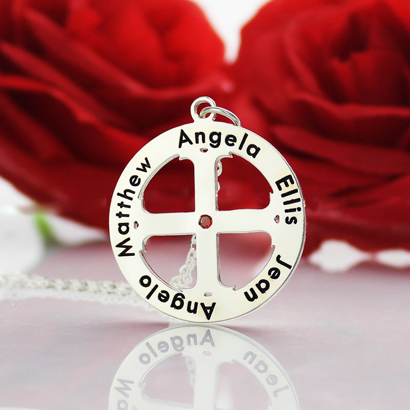 Family Circle Cross Name Necklace Family Circle Cross Name Necklace