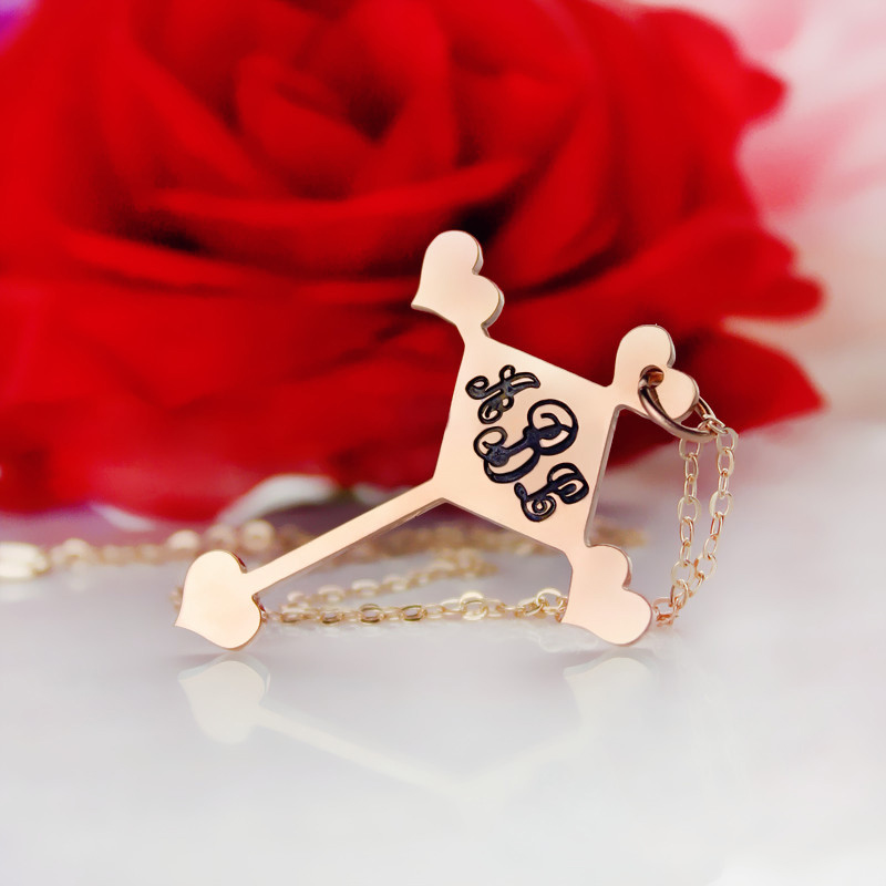Custom cross monogram necklace product image