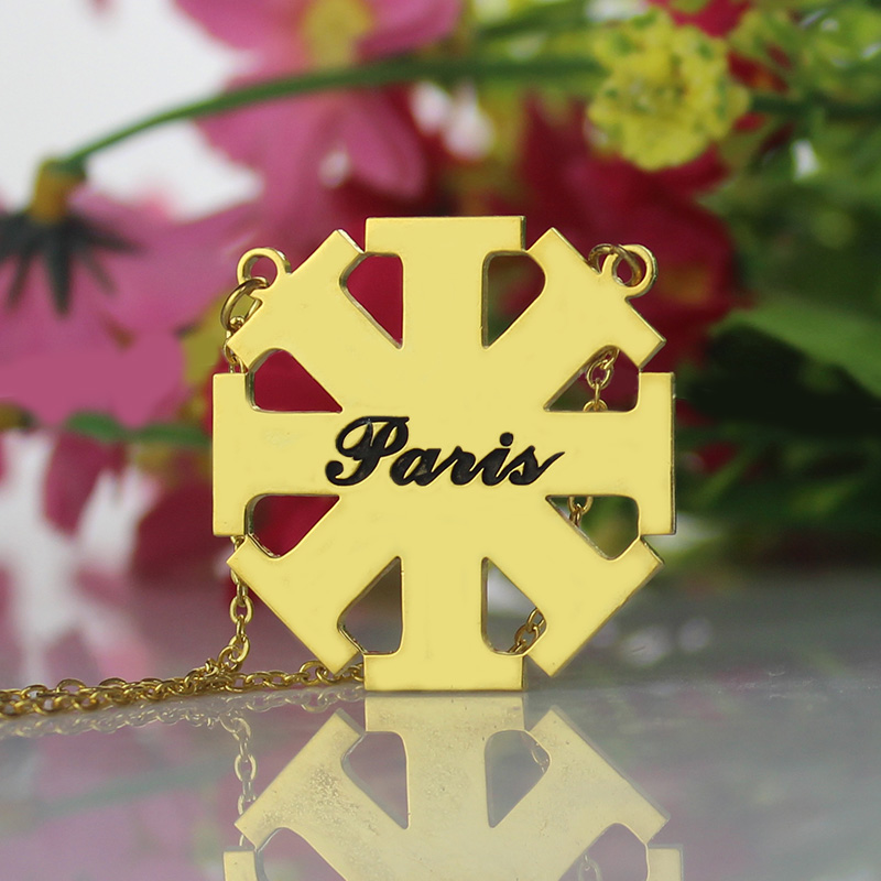 Customised Cross Name Necklace Detail Customised cross name necklace detail image