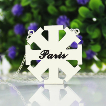 Customised Cross Necklace with Name Silver Customised Cross Necklace with Name Silver