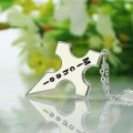 Silver Cross Name Necklace Detail Personalised silver cross name necklace detail