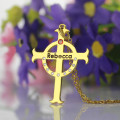 Circle Cross Name Necklace Personalised circle cross name necklace product image