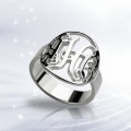 Cut-Out Monogram Initial Ring Cut-out monogram initial ring product view