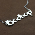 Solid White Gold Personalised Beetle Font Name Necklace Solid white gold personalised Beetle font name necklace