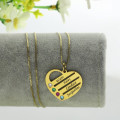 Personalised mother’s birthstone heart name necklace detail view