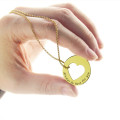 Always Be Here For You Promise Necklace - Detail View Personalised cut-out heart promise necklace detail view