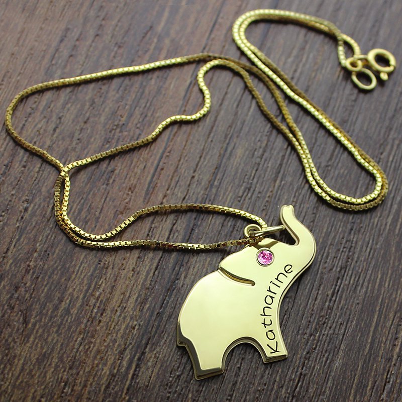 Personalised Elephant Charm Necklace Personalised elephant charm necklace product image