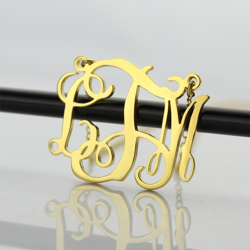 Cut-Out Taylor Swift Monogram Necklace 18ct Gold Plated Cut-out personalised monogram necklace with initial pendant