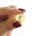Personalised Initial Charm Disc Necklace Personalised initial charm disc necklace product image