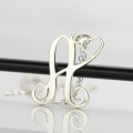 Heart Initial Monogram Necklace Detail Custom heart initial monogram necklace detail image