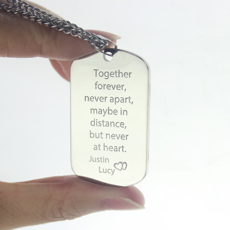 Dog Tag Name Necklace Detail Men's personalised dog tag name necklace detail