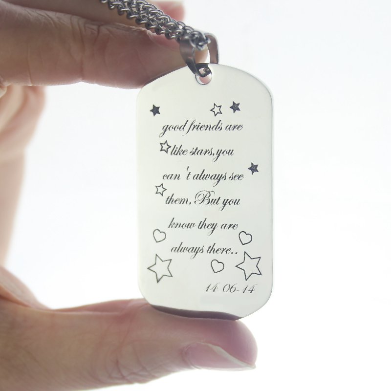 Dog Tag Name Necklace Detail Personalised dog tag name necklace detail