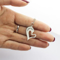 Personalised breakable heart name necklace for couples