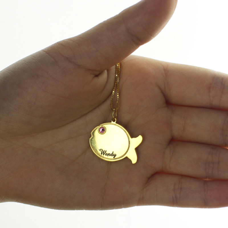 Kids Fish Name Necklace product image Personalised kids fish name necklace product image