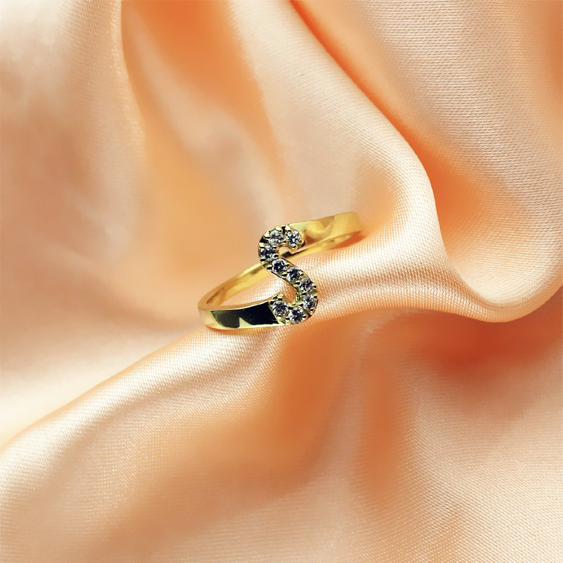 Personalised Initial Birthstone Ring Personalised initial and birthstone ring product image