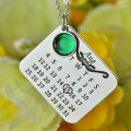Birthday calendar necklace with personalised date detail