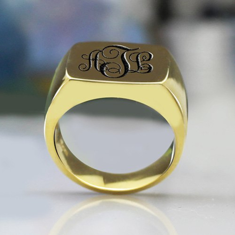 Custom Monogram Signet Ring View Custom monogram signet ring product view