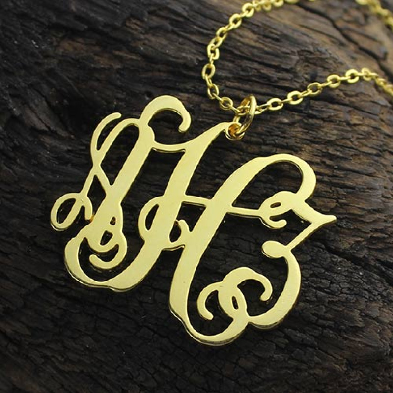 Personalised Monogram Necklace Personalised solid gold monogram necklace product image